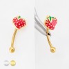 STRAWBERRY 316L SURGICAL STEEL CURVED BARBELL/EYEBROW STRAWBERRY 316L SURGICAL STEEL CURVED BARBELL/EYEBROW